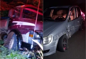 Motorista embriagado colide caminhão contra carro em Belém do Piauí