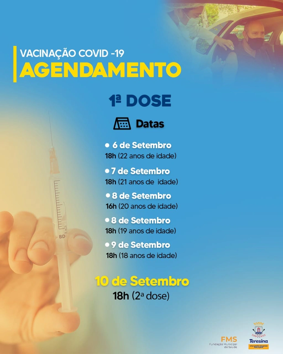 Covid-19: FMS divulga calendário de agendamentos para vacinação