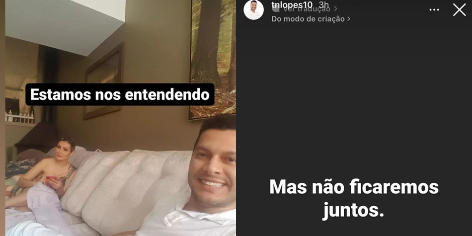 Postagens nas redes sociais de Thiago Lopes