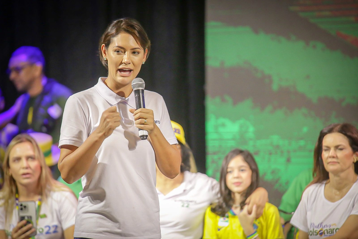 Michelle Bolsonaro em evento "Mulheres com Bolsonaro"