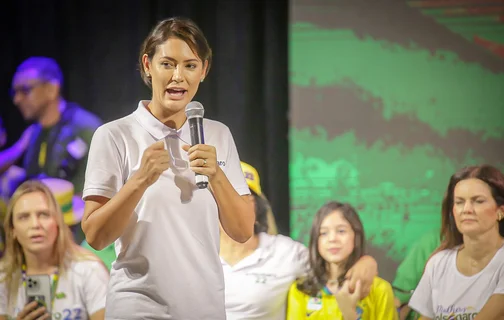 Michelle Bolsonaro em evento "Mulheres com Bolsonaro"