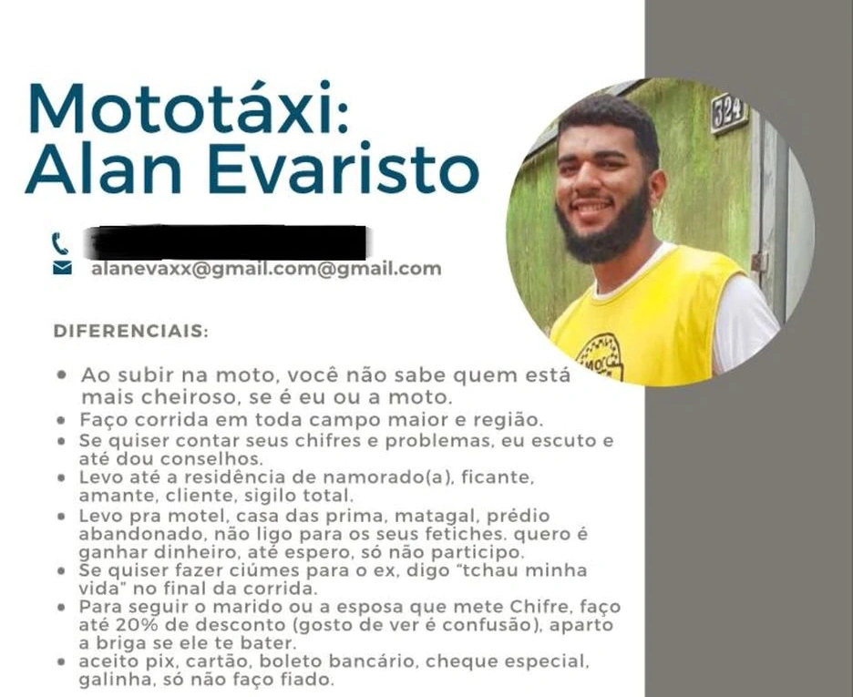 Currículo do mototaxista