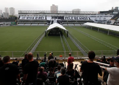 Vila Belmiro organizada para o velório de Pelé