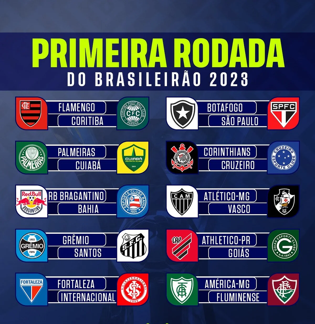 Tabela completa de jogos do Brasileirão 2023