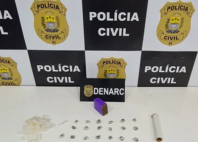 Com os jovens foram apreendidos drogas e um aparelho celular roubado