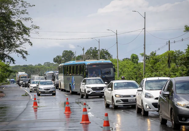 Trânsito ficou congestionado