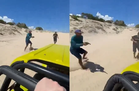 Turistas flagram momento que criminosos tentam assaltá-los