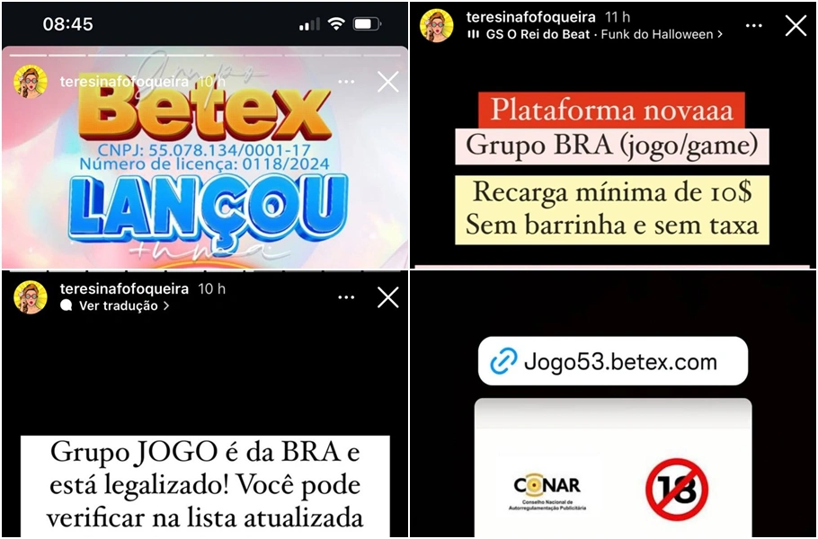 Alvo da Operação Jogo Sujo, Teresina Fofoqueira permanece divulgando jogos de azar