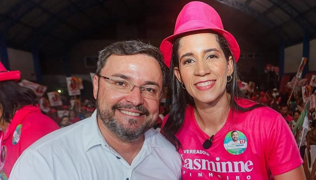 Candidato a prefeito e candidata a vereadora