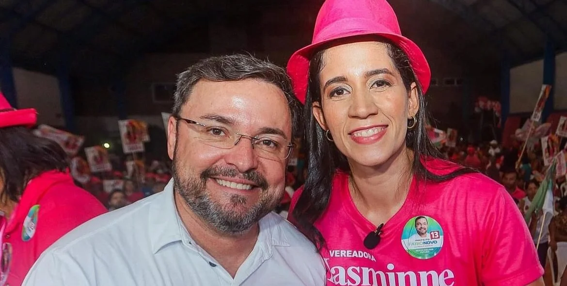 Candidato a prefeito e candidata a vereadora