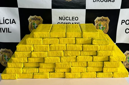 Cocaína apreendida pela Polícia Civil do Ceará.