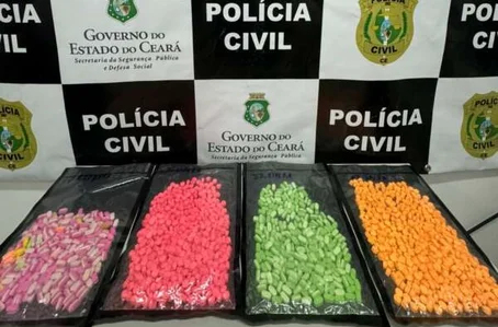 Comprimidos de droga sintética, conhecida como “ecstasy”.