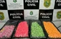 Comprimidos de droga sintética, conhecida como “ecstasy”.