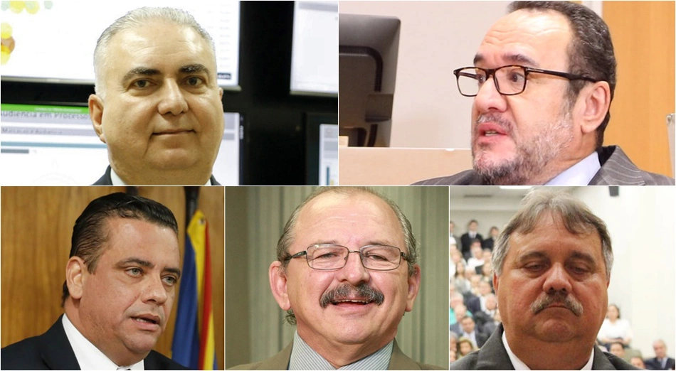 Da esquerda para a direita, na parte superior: Sérgio Fernandes Martins, Vladimir Abreu da Silva, Alexandre Aguiar Bastos, Sideni Soncini Pimentel e Marco José de Brito Rodrigues