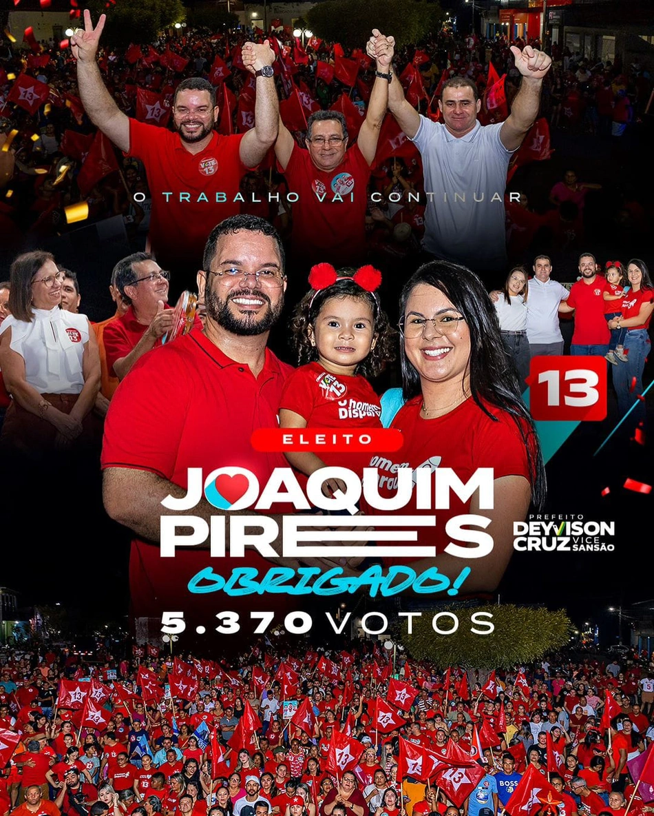 Deyvison Cruz é eleito prefeito de Joaquim Pires