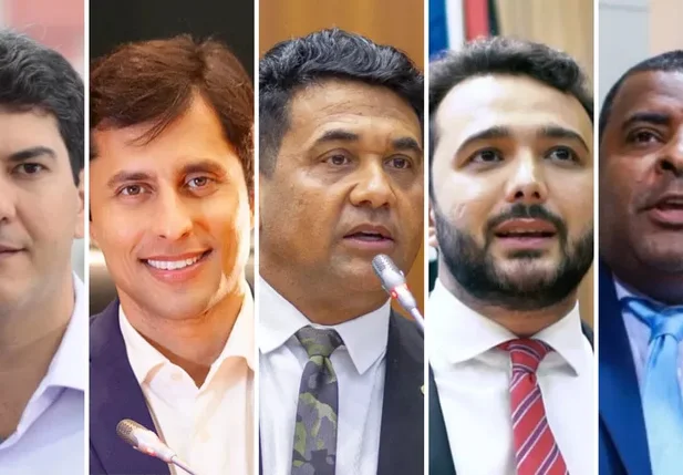 Eduardo Braide (PSD), Duarte Jr. (PSB), Wellington do Curso (Novo), Dr. Yglésio (PRTB) e Fábio Câmara (PDT), candidatos à Prefeitura de São Luís (MA)