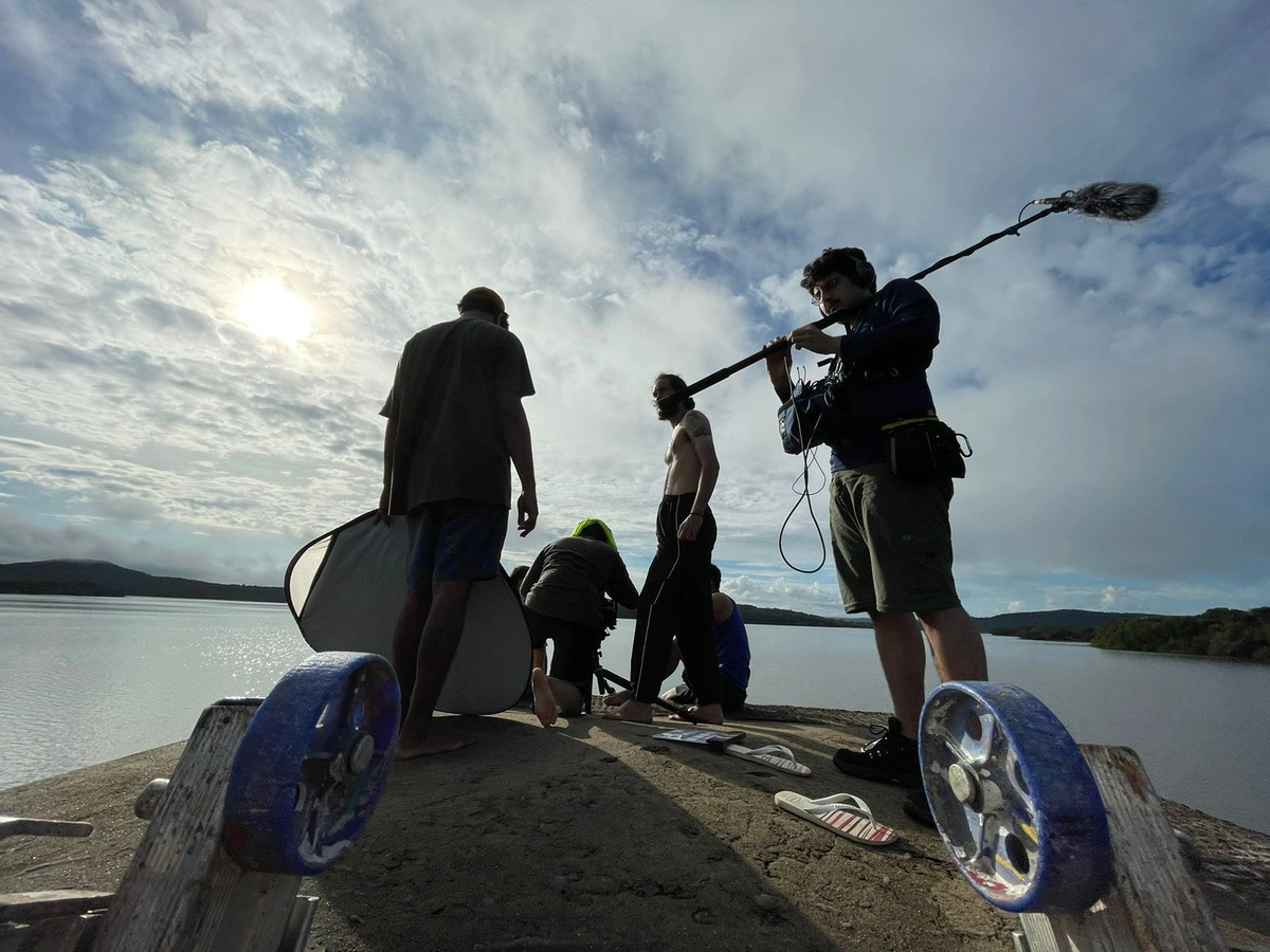 Filmagem do documentário sobre o açude Caldeirão, em Piripiri