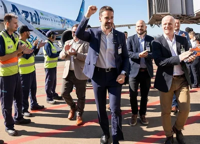 Governador Eduardo Leite na reabertura do Aeroporto Salgado Filho