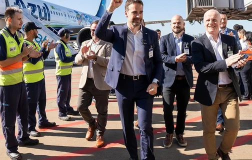 Governador Eduardo Leite na reabertura do Aeroporto Salgado Filho