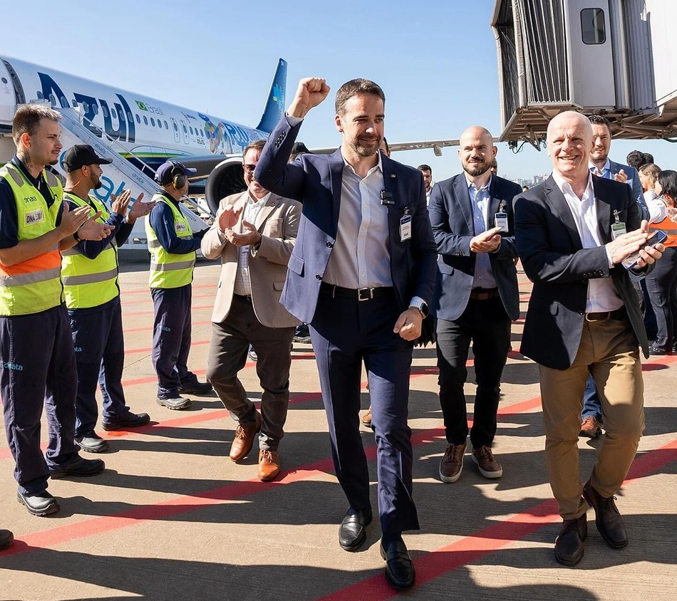 Governador Eduardo Leite na reabertura do Aeroporto Salgado Filho