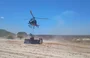 Helicóptero do Bopaer durante missão de combate à incêndio em Buriti dos Montes