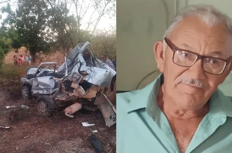 Idoso identificado como "Seu Marcos" morreu após o acidente na BR 316, município de Francisco Santos, no Piauí