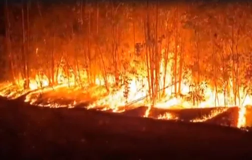 Incêndio de grandes proporções em Nazária