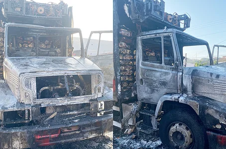 Incêndio destruiu cabine de caminhão em Picos