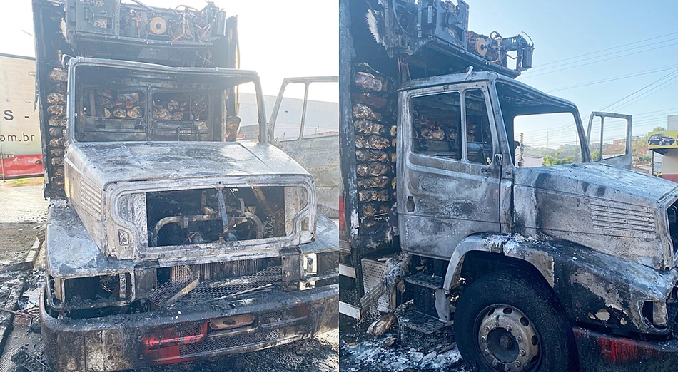 Incêndio destruiu cabine de caminhão em Picos