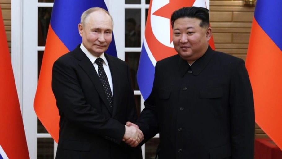 Líderes da Rússia e Coreia do Norte, Vladimir Putin e Kim Jong-un