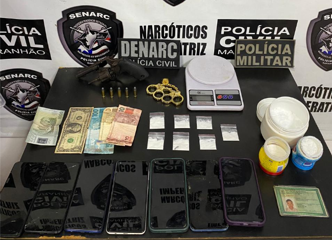 Policia Civil do Maranhão apreende arma de fogo e drogas em Imperatriz