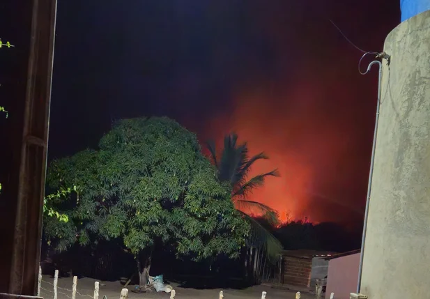 Populares temem chegada das chamas nas propriedades em Cocal dos Alves