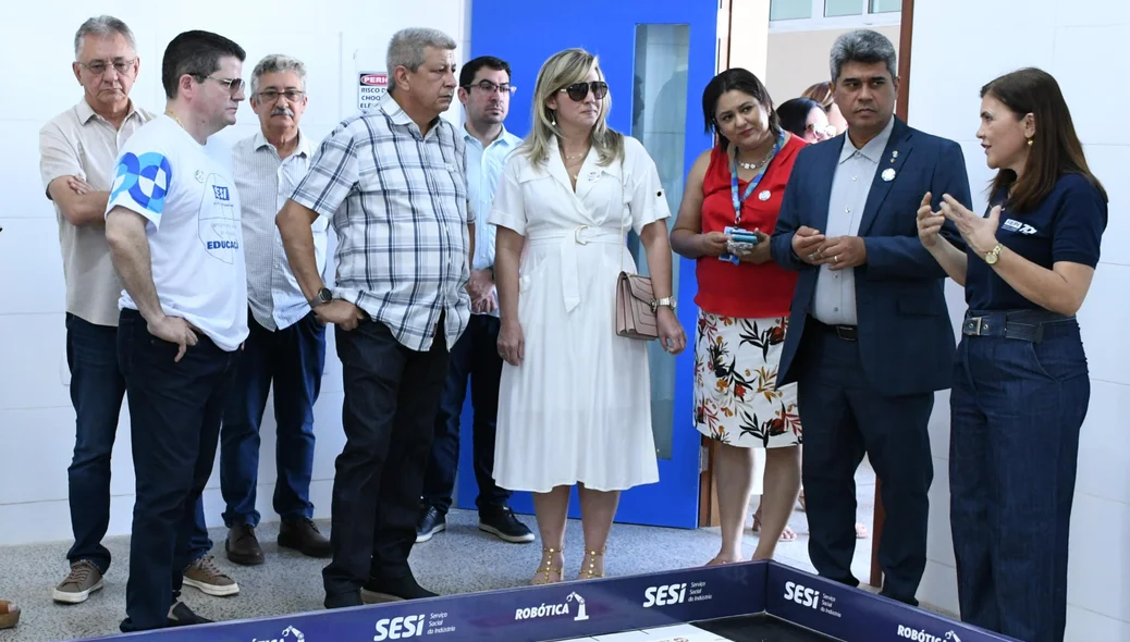 Presidente da FIEPI, Zé Filho, acompanhado da esposa Maryanne Martins, e o superintendente do SESI Piauí, Mardônio Neiva, recebeu um grupo de empresários