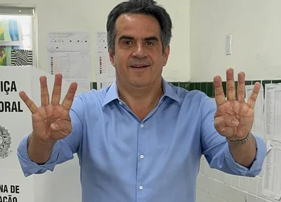 Senador Ciro Nogueira em seu local de votação