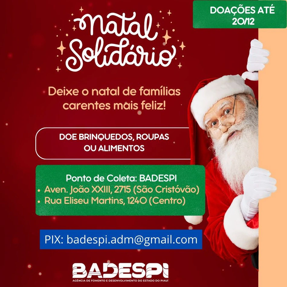 Badespi lança campanha Natal Solidário