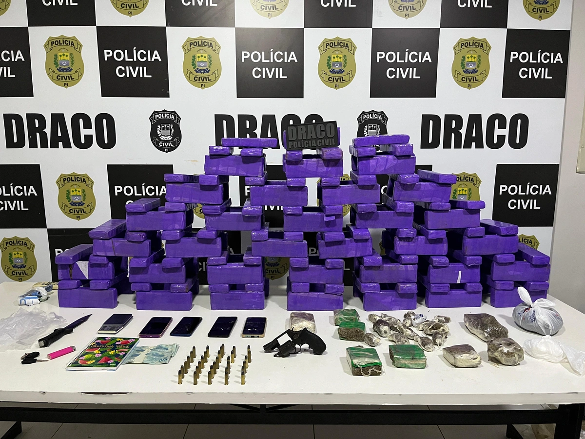 Mais de 140 tabletes de maconha foram apreendidos pelo DRACO