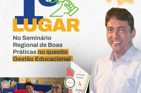 Prefeito de Riacho Frio, Jabes Júnior, recebe prêmio de melhor gestão municipal na Educação