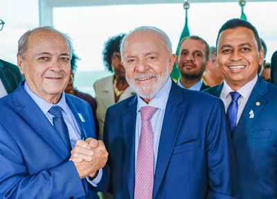 Prefeito eleito Sílvio Mendes e o presidente Lula