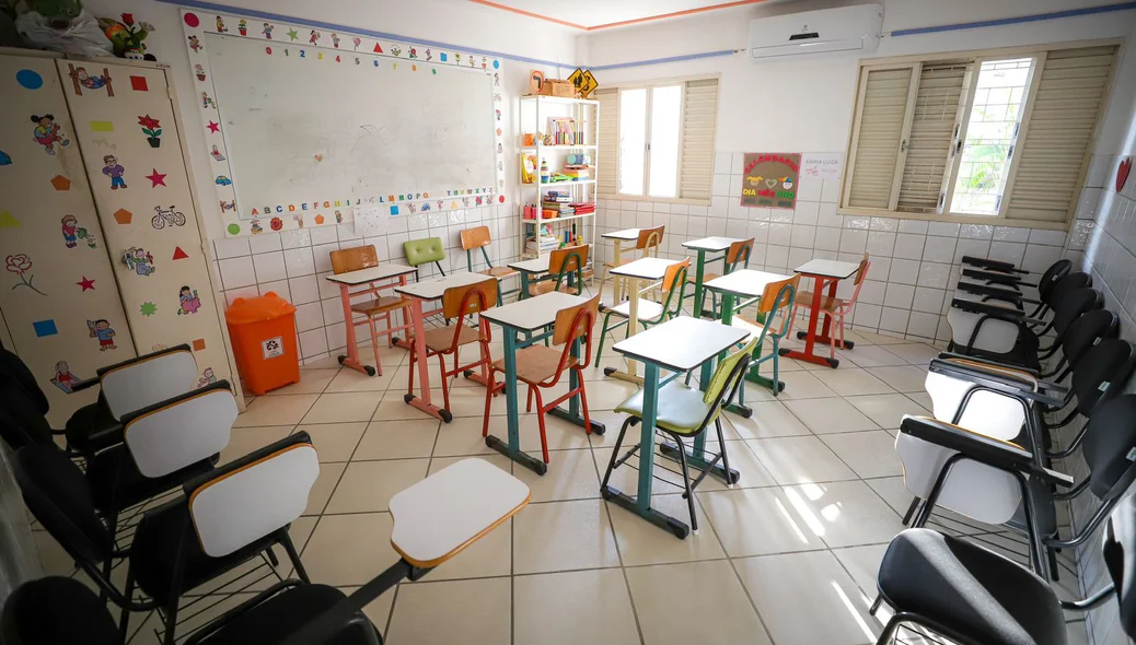 Sala de aula no Lar de Maria