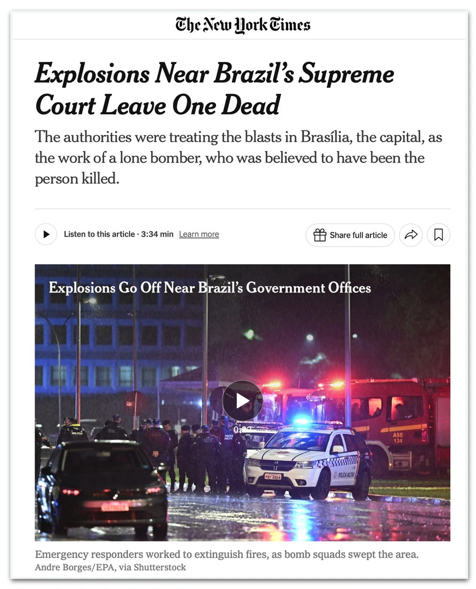 The New York Times repercutiu o caso