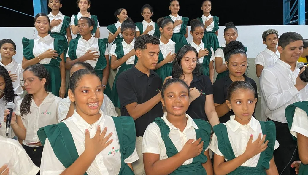 Apresentações dos alunos no evento