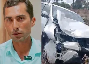 Carro do prefeito Osvaldo Mamédio ficou destruído