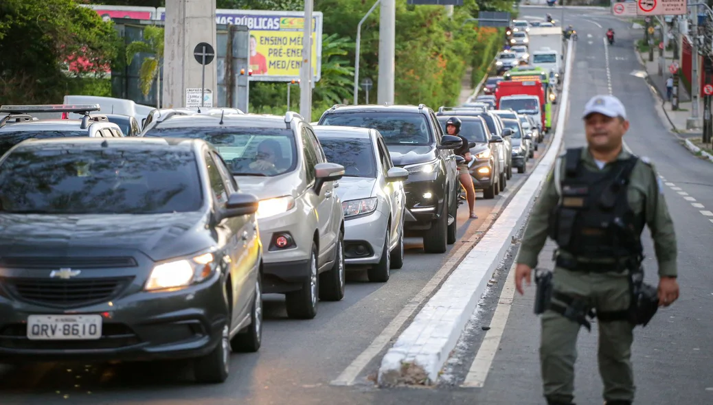 Congestionamento após o acidente