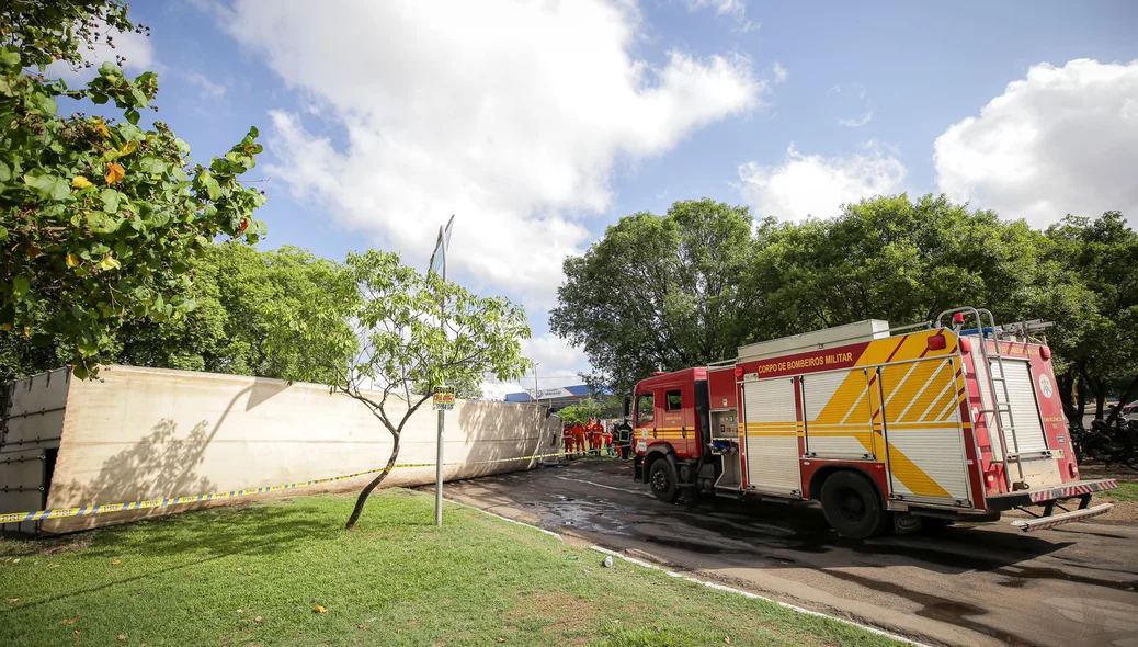 Corpo de Bombeiros Militar em atendimento à ocorrência