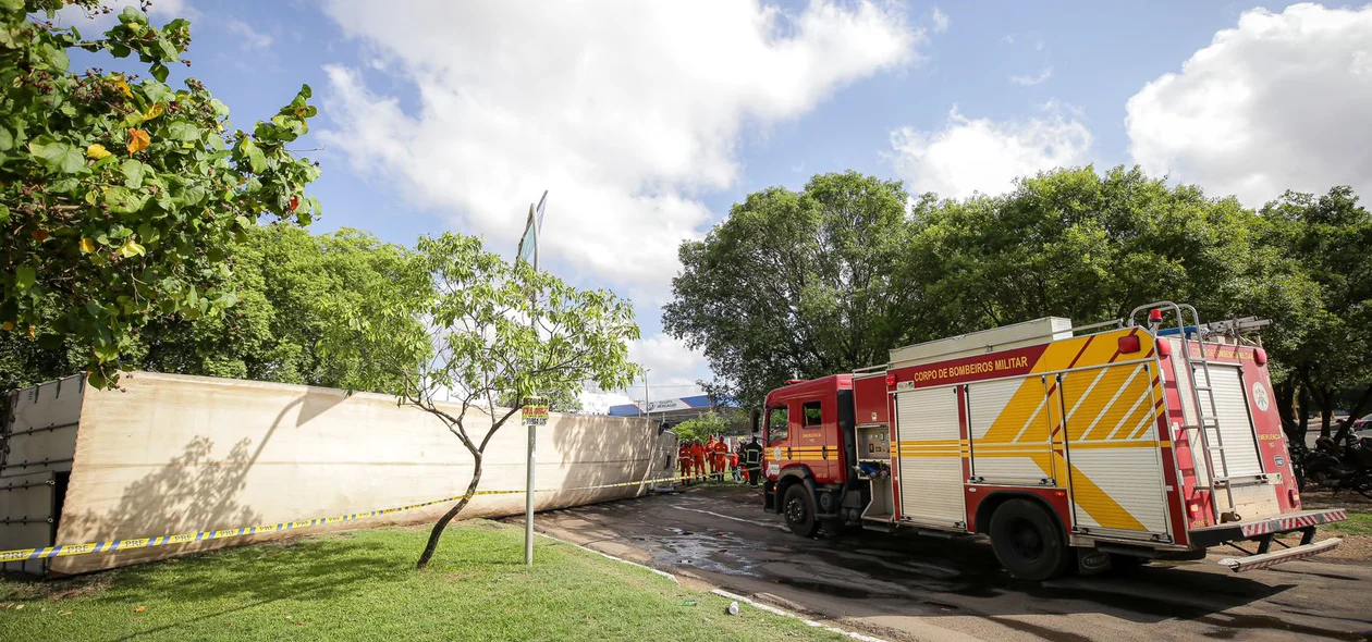 Corpo de Bombeiros Militar em atendimento à ocorrência