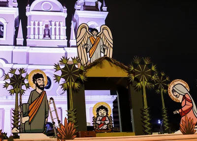 Decoração natalina na Igreja São Benedito