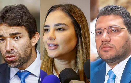 Deputados Marden Menezes, Bárbara do Firmino e Thales Coelho, que devem se filiar ao MDB