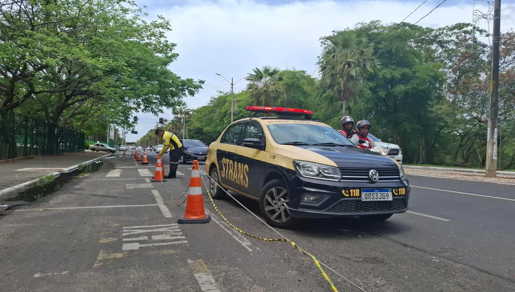 Equipe da STRANS controlou o trânsito no local