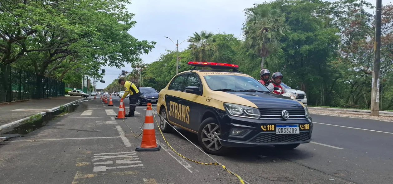 Equipe da STRANS controlou o trânsito no local