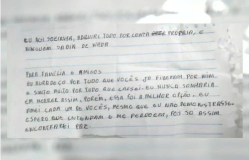 Estudante escreveu uma carta antes de planejar massacre